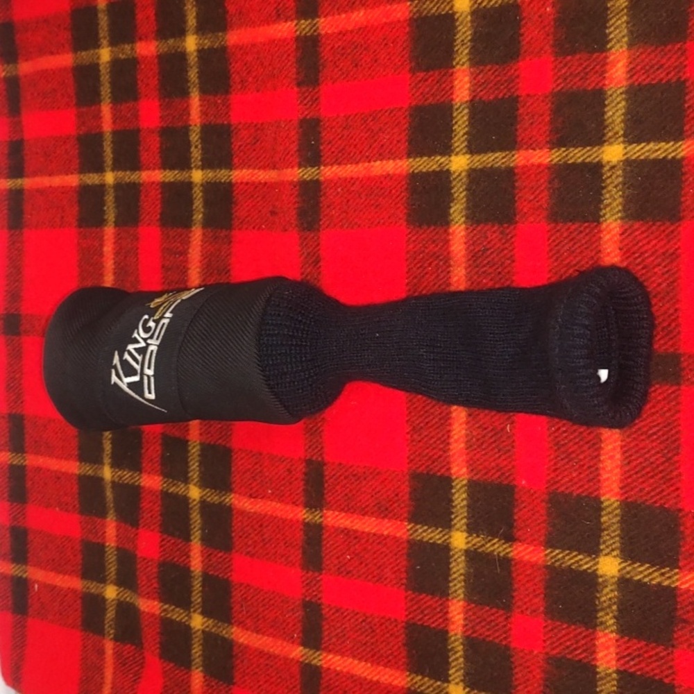 Vintage King Cobra Golf Club Head Cover Black Sock Soft Embroidered